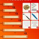 12 Set Needlepoint Stretcher Bar Set, 6 Sizes Wooden Canvas Stretcher Bars and Needlepoint Frame Kit with Tacks, Adjustable Stretcher Bars Set for Embroidery and Crafts