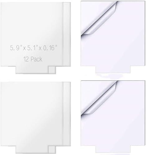 Senbota (Pack of 9) Acrylic Sheet Clear Cast for LED Light Base 5.9" x 5.1" x4 mm,Clear Square Casts Acrylic Blanks for DIY Laser Cutting Engraving Painting Drawing with Protective Film