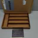 Silverware Organizer Kitchen Drawer Organizer Utensil Organizer Acacia Silverware Holder Cutlery Organizer in Drawer Flatware Organizer Tray(5 Slots, Acacia