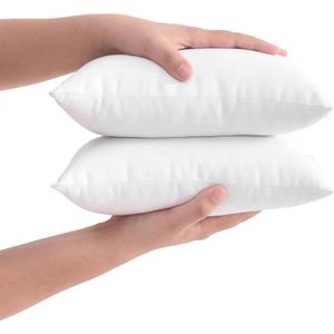 FLXXIE Tiny Pillows, Down Alternative Microfiber 11x7 Inches Mini Pillow for Travel, Pets, Soft Machine Washable Small Pillows for Neck, Lumbar, White