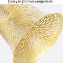 4 Pack Pendant Light Shade, Etched Chrysanthemum Metal Lampshade, 1-5/8" Fitter, 5.12" Height, 6" Diameter, Fits for Lamp Shade Ceiling Fan Light Covers Replacements, Electroplated Bronze Inside Gold