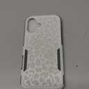 Case for iPhone 16 Plus White Cheetah Light Gray | Leopard Pattern, Heavy Duty, Tough Rugged, Full Body Protection, Shockproof, Protective, Women Girls Case