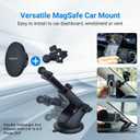 PROfezzion Suction Cup & Vent Clip Combo Magnetic Phone Holder Compatible with MagSafe on Car Dash, Windshield or Vent for iPhone 17 16 15 14 13 Pro Max, Mag-Safe Case & All Phones [Telescopic Arm]