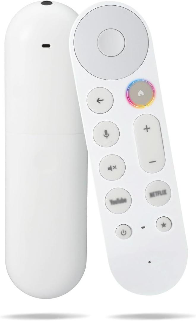 Replacement Remote for Google TV Streamer (4K), Voice Search Remote with Buzzer, Compatible with Chromecast Google TV and Streaming - White