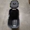 Mind Reader Slim Laundry Hamper with Lid, 40L Clothes Basket, Premium Wicker Design, Plastic, Pack of 1, Black