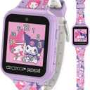 Sanrio My Melody & Kuromi Kids Smartwatch with Touchscreen Features 10 Interactive Faces, Camera for Selfies, Voice Recorder, Step Counter, 26 Games Pink Silicone Strap Kids Interactive Fun Watch 