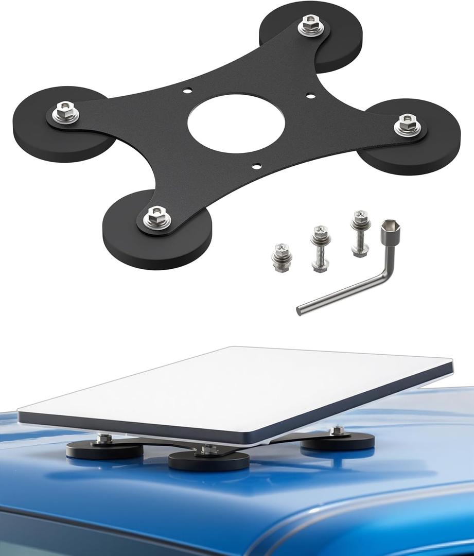 Starlink Mini Mount Magnetic 240Lbs - No Drill Starlink Mini Car Roof Mount for Truck, RV, Boat - Heavy Duty Universal Antenna Holder with Quick Release, All-Terrain Grip