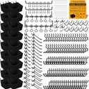 ELEAD 286-Piece Extra Thick Pegboard Hooks Set, 1/4" Heavy Duty Black Peg Board Organizer Accessories with Bins, Metal Pegboard Accessories with Pegs Lock, Peg Board Hooks for Hanging