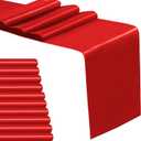 10 Pack Red Satin Table Runner 12 x 108 Inch Long Table Runners for Wedding Birthday Parties Banquets Graduations Engagements