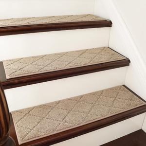 COSY HOMEER Edging Stair Treads Non-Slip Carpet Mat 28inX9in Indoor Stair Runners for Wooden Steps, Edging Stair Rugs for Kids and Dogs, 100% Polyester TPE Backing (10pc, Beige) COSY HOMEER Edging Stair Treads Non-Slip Carpet Mat 28inX9in Indoor Stair Runners for Wooden Steps, Edging Stair Rugs for Kids and Dogs, 100% Polyester TPE Backing (10pc, Beige)