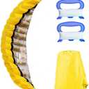 Dual Line Parafoil Kite Outdoor Large Stunt Parachute Kites with 2 Handle 30m Line Yellow, Kids Kite