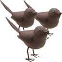 Decorative Small Cute Songbird Song Bird Statue Figurine Home Dcor, 5.5" x 4" x 2", Rust/Brown(3)