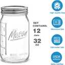 Esrentle Wide Mouth Mason Jars 32 oz - 12 Pack Large Glass Mason Jars with Airtight Lids and Bands, 1 Quart Glass Jars for Pickling, Canning, Fermenting and Food Storage, Microwave & Dishwasher Safe