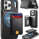 for iPhone 17 Pro Max Wallet Case Compatible with Magsafe, Magnetic RFID Blocking Card Holder Kickstand 2 in 1 Detachable Case for iPhone 17 Pro Max 6.9", Black