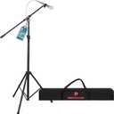 Adjustable Tripod Microphone Stand with Gooseneck Boom Arm and Universal  Adapter - Professional Audio Gear - Black