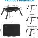 Valeo Folding Step Stool, Adjustable Step Stool with Non-Slip Platform, 330 Lbs Capacity, Step Ladder for Adults or Kids in Kitchen, Bathroom, RV, Camping, Office, Black
