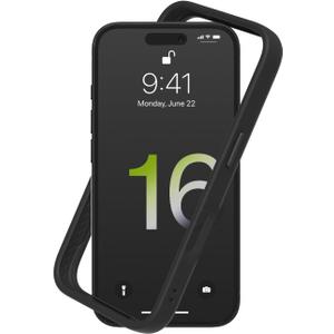RhinoShield Bumper Case Compatible with iPhone 16 Plus CrashGuard - Shock Absorbent Slim Design Protective Cover 3.5M / 11ft Drop Protection - Black