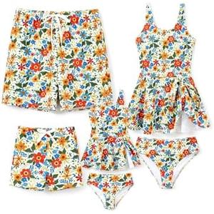 PATPAT Family Matching Swimwear Floral Pattern Tankini Swimsuits and Swim Trunks Size M