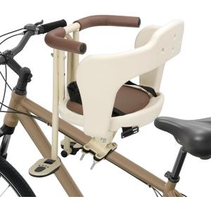 Kid's Bike seat Front Child Carrier Bike Chair for Bicycle Kids seat for Children 2~4 Years, Weight 55 lbs (front mounted off-white)