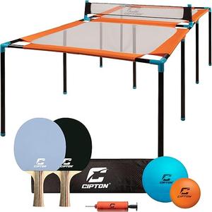 Cipton Slam Pong, Mix Your Favorite Game Slam Ball and Table Tennis, 2 Table Tennis Rackets,1 Slam Ball and 1 Mini Slam Pong Ball, Outdoor Games for Adults and Family, Lawn, Backyard, and Yard Games
