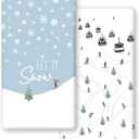 Horaldaily 2 Pack Fitted Crib Sheet for Boys Girls,Soft Breathable Washable Jersey Microfiber Baby Crib Sheet, Fits Standard Size Crib Mattress 28in x 52in, Snow Ski Nursery Sheet Blue/White