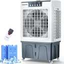 VAGKRI Swamp Cooler, 2100CFM Evaporative Air Cooler with 3 Modes & Wind Speeds, 120Oscillation, 24H Timer, Portable Outdoor Air Conditioner with Auto Fill for Patio Garage Commercial Use, 8 Gallon