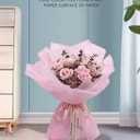 2 x 20 Pcs Pink border Flower Wrapping Paper,Waterproof Valentine's Day Bouquet Wrapping Paper 23x23Inch Used for DIY Crafts, Gift Packaging, Flower Shop Bouquet Packaging