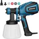 Paint Sprayer, 700W HVLP Spray Gun with Cleaning & Blowing Joints, 4 Nozzles and 3 Patterns, Easy to Clean, for Furniture, Cabinets, Fence, Walls, Door, Garden Chairs etc. VF803 Blue