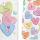 Artoid Mode Pink Heart True Love Forever Valentine's Kitchen Towels Dish Towels, 18x26 Inch Anniversary Wedding Decoration Hand Towels Set of 2