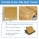 Umimile Non-Slip Stair Treads for Wooden Steps, 15 Pack Indoor Carpet Treads, Super Strong Adhesive Washable Runner for Kids, Elders, Pets (Beige, 14x8x30 & 1x30x30)