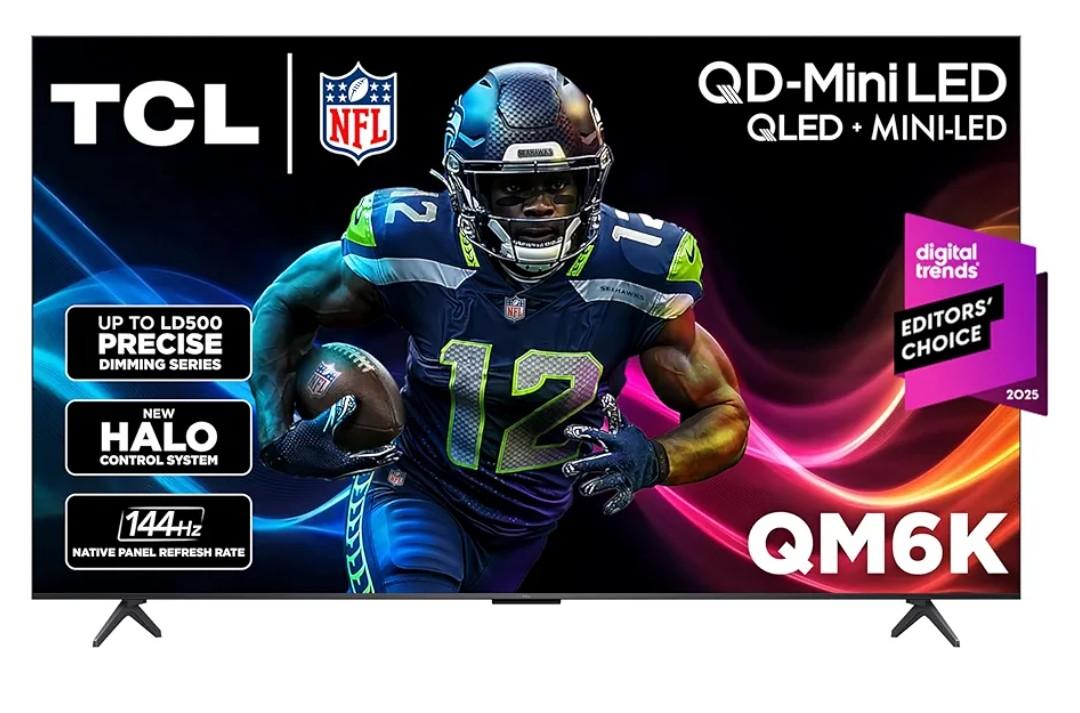TCL 55 Inch Class QM6K Series | Mini LED QLED 4K HDR | 55QM6K, 2025 Model | 120HZ-144HZ High Brightness Smart Google TV Dolby Atmos Onkyo Audio | Voice Remote Alexa Gaming Streaming Television