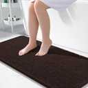 OLANLY Bathroom Rugs 50x30, Extra Soft Absorbent Chenille Bath Rugs, Rubber Backing Quick Dry, Machine Washable Bath Mats for Bathroom Floor, Tub and Shower, Home Decor Accessories, Brown