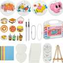 HICFRWE Magic 3D Foam Texture Painting Kit 56 Pcs Puffy Painting Kit Included 12 Colors Acrylic Maker Pen, 2 Water Brush Pen, 3D Drawing Magic Canvas Sponge, Christmas Stocking Stuffers Gifts