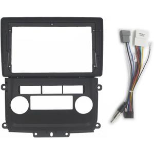 Car Replacement 9 Inch 2 Din Head Unit Car Radio Frame Kit Compatible with Frontier Xterra 2009-2012 Auto Stereo Dash Fascia Trim Bezel Faceplate Car Interior(Fascia and Cable)