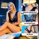 Sexy Lingerie for Women Bodysuit, Openwork Lace Fishnet plus Size Lingerie, Sleeveless Design Special Night Soft for Women Black (Black)