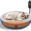 CATISM Heated Cat Bed Indoor - Self Warming Cats Beds, Heating Cat Beds for Indoor Kitten or Small Animals, Cozy Donut Heated Kitty Cave with Timer & Temp Adjustable, Heating Pad with Non-Slip Bottom
