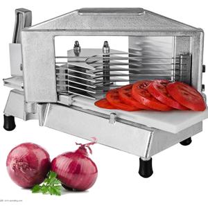 VEVOR Commercial Tomato Slicer 3/16 inch Heavy Duty Tomato Slicer Tomato Cutter with Built-in Cutting Board for Restaurant or Home Use (3/16 inch)