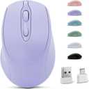 Bluetooth Mouse,Rechargeable Wireless for Laptop/iPad/MacBook Pro/Air, Silent Mouse Portable Slim for Surface Pro/PC/Lenovo/Samsung Tablet (Purple)