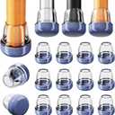 Chair Sliders for Carpeted Floors,16 Pcs Chair Glides Round Furniture Sliders Carpet,Chair Leg Floor Protectorst,Make Furniture Glides Move Easy(Fit 0.55-0.75", Clear)