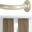 H.VERSAILTEX Blackout Curtain Rod for Windows 18.5 to 28.5 Inch, 3/4 Inch Adjustable Wrap Around Short Curtain Rods Telescoping Curved Drapery Rods for living room Inoor/Outdoor,Nickel