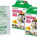 Fujifilm Instax Mini Instant Camera Film for Mini Instant Cameras - Capture Memories Anytime, Anywhere with Sunshine Photo Microfiber Cleaning Cloth (5 Pack (Total 50 Shoots))