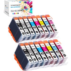 F FINDERS&CO Compatible Ink Cartridges Replacement for Canon CLI42 CLI-42 Ink for Canon Pixma Pro-100 Pro-100S Printer (16-Pack)