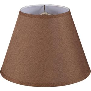 Aspen Creative 32091A, Hardback Empire Transitional Spider Shade, Dark Brown Burlap Texture Fabric, 7" Top x 13" Bottom x 9-1/2" Slant