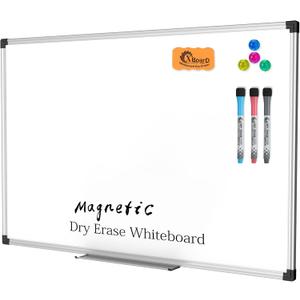 XBoard Magnetic Dry Erase Board/Whiteboard, 36 X 24 Inches, Double Sided White Board,1 Dry Eraser & 3 Dry Erase Markers & 4 Push Pin Magnets (36"W x 23.8"H)