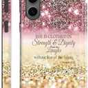 Compatible with Samsung Galaxy S25 5G Case,Case for Samsung Galaxy S25 Double-Layer Full Body Drop Protection,Christian Quotes Bible Verse Proverbs 31:25