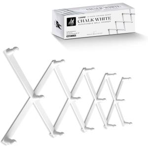 Expandable Wooden Coat Rack Hanger - Large Accordion Hanger with Expanding Pegs | Hand Made Modern Wooden Hat Rack for Wall | Hang Coat, Jacket, Hat | Wall Rack  14 Hook, Chalk White