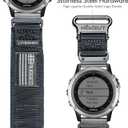 Compatible With Garmin Watch Band, Super Rugged Nylon Sports Strap With Woven Loop Design, For Fenix/Forerunner/Approach/MARQ/Quatix/D2 Series Tough Replacement Band For Men (20MM / Small (6.4'' to 7.4''), Black)