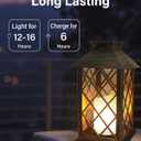 SHYMERY Solar Lantern,Outdoor Garden Hanging Lanterns,2 Pack 14 Inch Lasts 3X Longer 10 lumens Waterproof LED Flickering Flameless Candle Mission Lights for Table,Outdoor,Party Decorative