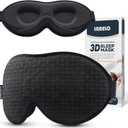 INNELO 3D Contoured Sleep Mask for Side Sleepers - 100% Light Blocking Sleeping Mask for Men & Women, Soft and No Pressure on Eyes - Airplane Blindfold, Night Eye Cover for Travel, Nap, Yoga, Black