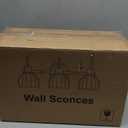 Bathroom Light Fixtures (3-Light, 20 in), Brushed Gold Vanity Lights for Bathroom with Ribbed Amber Tulip Glass Shade, Vintage Vanity Wall Lights for Mirror Bedroom Living Room Hallway